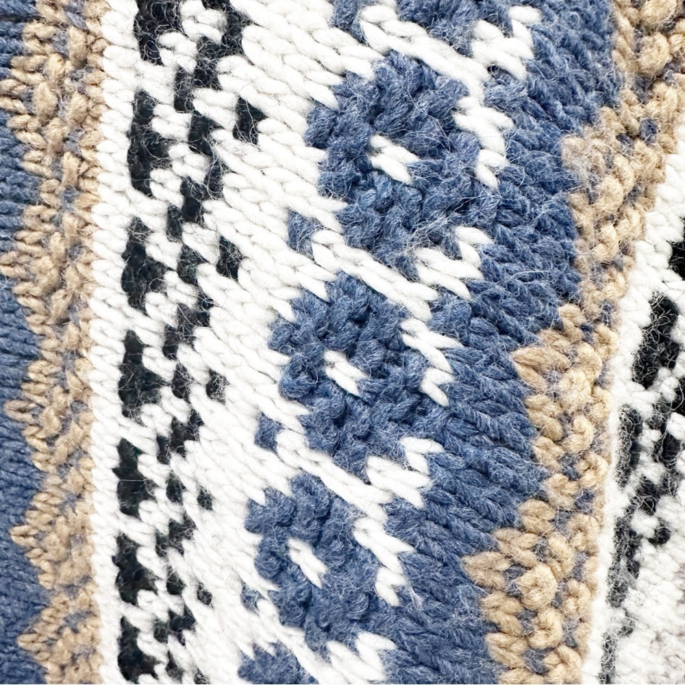 Cocogio Black, Blue, White Wool Blend Knit Cardigan One Size - Picture 6 of 7